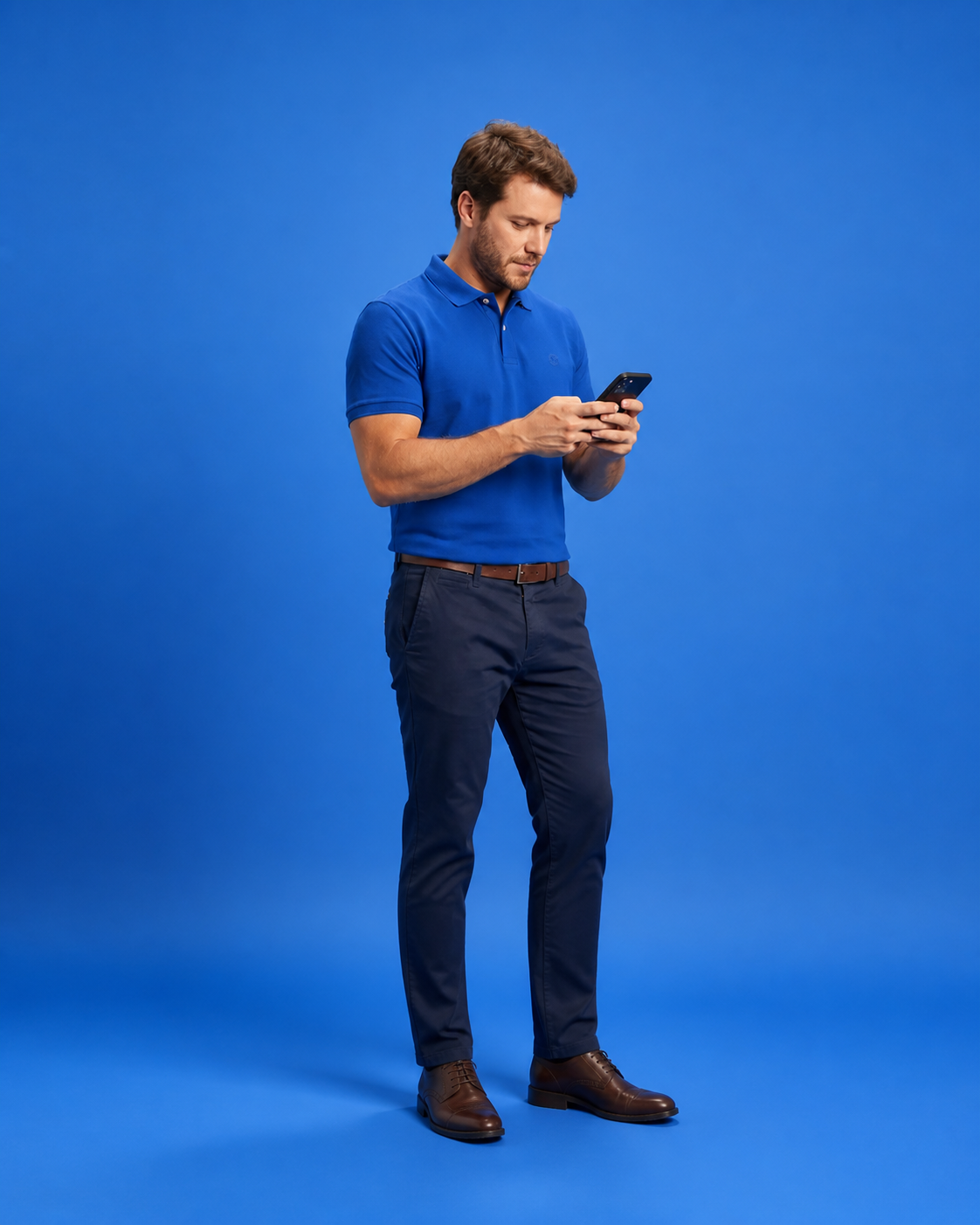 Profissional usando o celular para organizar o negócio